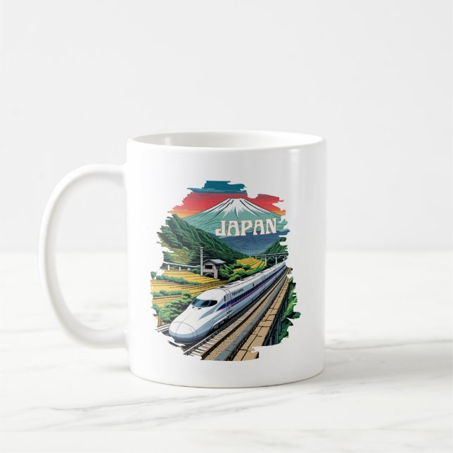 Mug Train à balles japonais et Mont Fuji (Gauche)