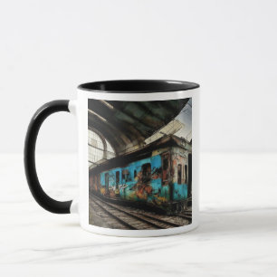 Mug Train abandonné avec Graffiti Urban Street Art