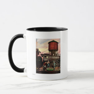 Mug Train Yard Flower Garden par Stevan Dohanos