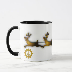Mug Traîneau du renne d'or Vacances de Noël