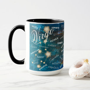 Mug Traits de l'astrologie du zodiaque Vierge Texte de