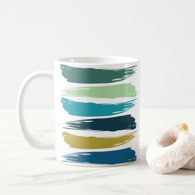 Mug Traits de pinceau aquarelle (Avec donut)