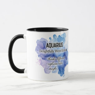 Mug Traits de signe du zodiaque mignon / Aquaire Wrap 
