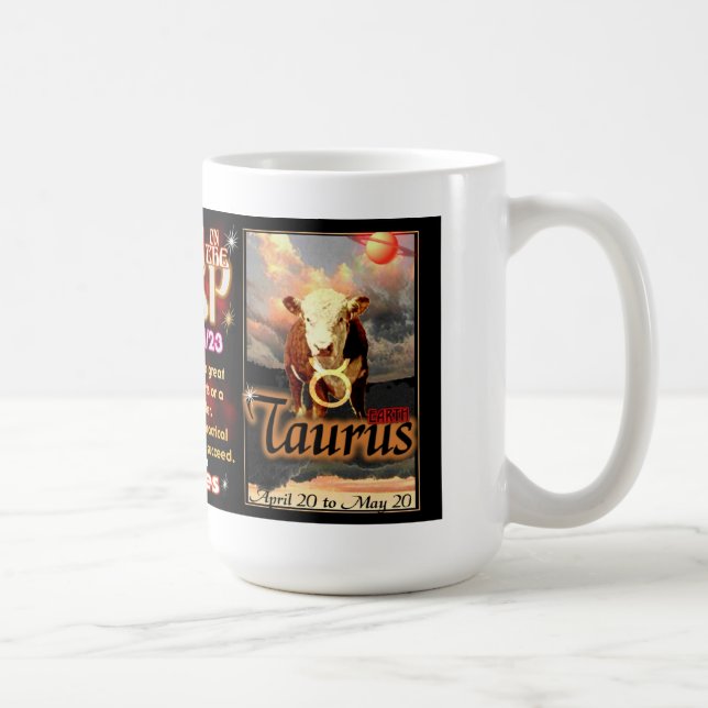 Mug Tranchant de zodiaque de Taureau de Bélier grande (Droite)