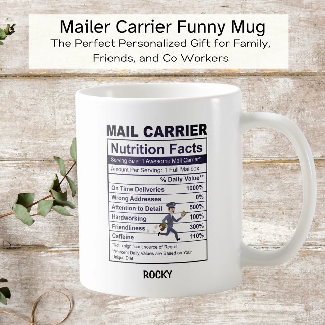 Mug Transporteur de courrier amusant Étiquette nutriti (Créateur téléchargé)