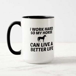 MUG TRAVAIL CHEVAL MEILLEURE VIE