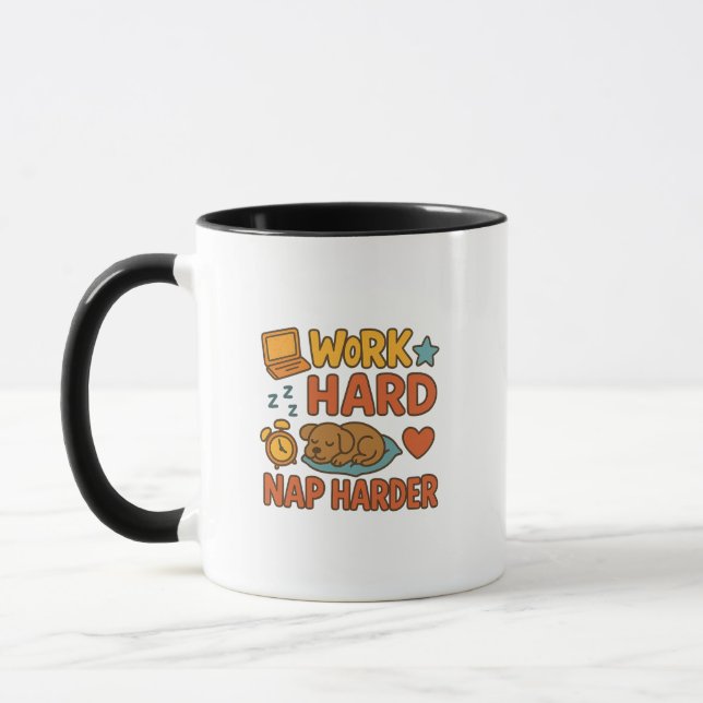 Mug Travaille dur, Nap Harder (Gauche)