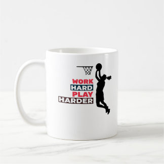 Mug Travailler dur Jouer si dur Femme Joueur de basket