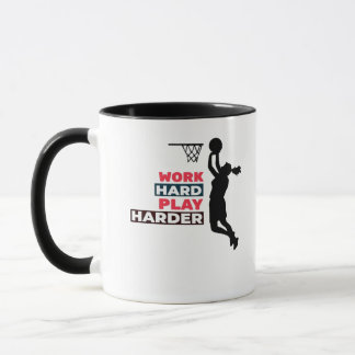 Mug Travailler dur Jouer si dur Femme Joueur de basket