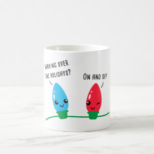 Mug Travailler sur les fêtes lumières de Noël amusa