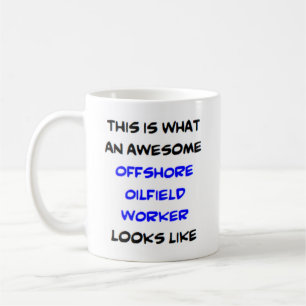 Mug travailleur de champs pétrolifères offshore, génia