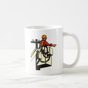 Mug Travailleur d'électricien de monteur de lignes de