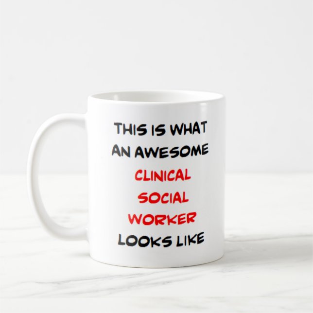 Mug travailleur social clinique, génial (Gauche)