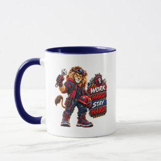 Mug Travaillez Dur Restez Dur Fête du Travail Lion 202