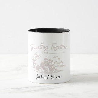Mug Traveling Together Since [Year] – Custom Couple