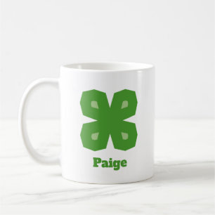 Mug Trèfle à quatre feuilles stylisé chanceux