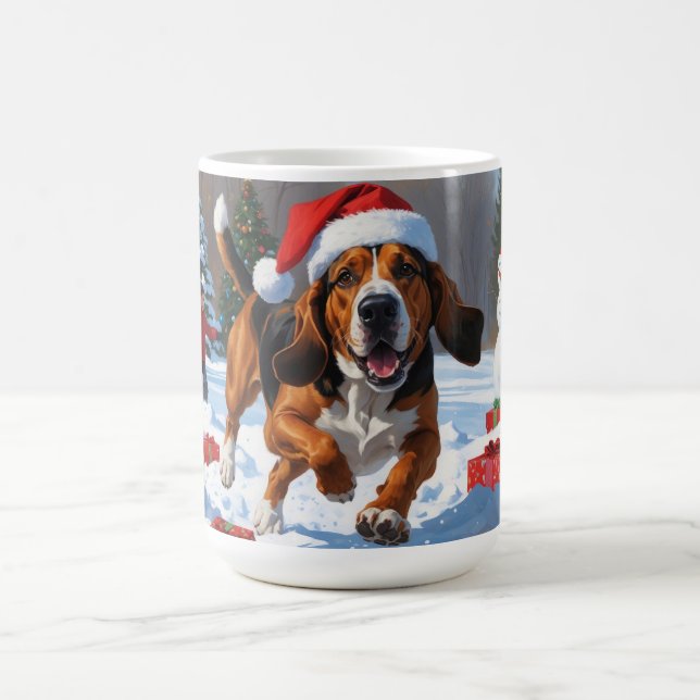 Mug Trek Walker Coonhound Neige avec Casquette de Noël (Centre)