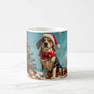 Mug Treking Walker Coonhound Noël Vintage Beach