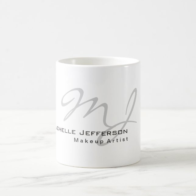 Mug Trendy Calligraphy Cute Ajouter un nom Professionn (Centre)
