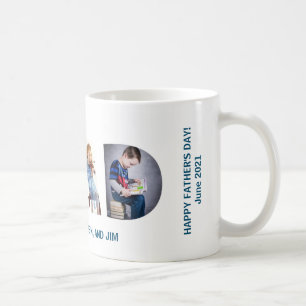 Mug Trendy DAD Transparent Love You Dad 3 Photos Coeur
