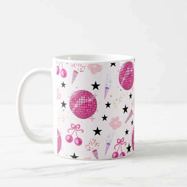 Mug Trendy Disco Celebration Party Seamless Pattern (Gauche)