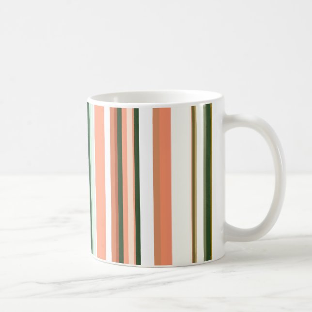 Mug Trendy Modern Orange Green Stripes (Droite)