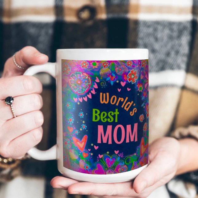 Mug Trendy Pretty Floral World's Best Mom Inspirivity (Créateur téléchargé)