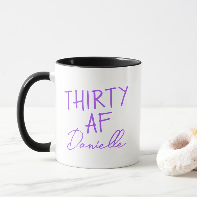 Mug TRENTE AF 30e anniversaire drôle Personnalisé (Avec donut)