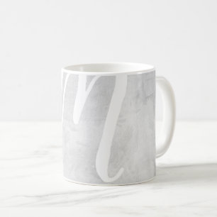 Mug Très grand Monogramme gris Stucco texture image Mu