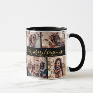 Mug Très Joyeux Noël Famille 5 Photo Collage