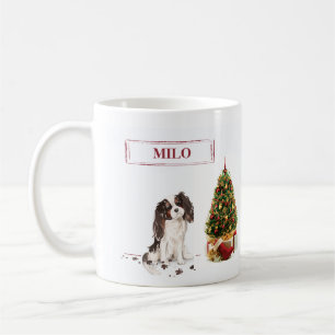 Mug Tri-Color King Charles Spaniel Drôle chien de Noël