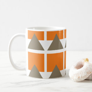 Mug Triangle géométrique Carré gris orange