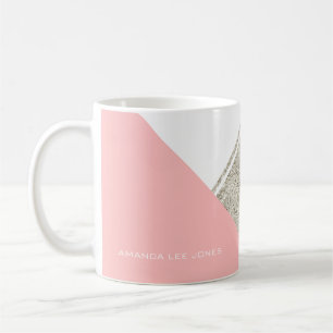 Mug Triangle moderne blanc Parties scintillant d'argen
