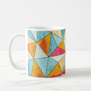 Mug Triangles de couleur : Grunge Motif Vintage