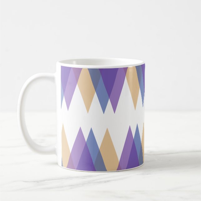 Mug Triangles pourpre, bleu et jaune (Gauche)