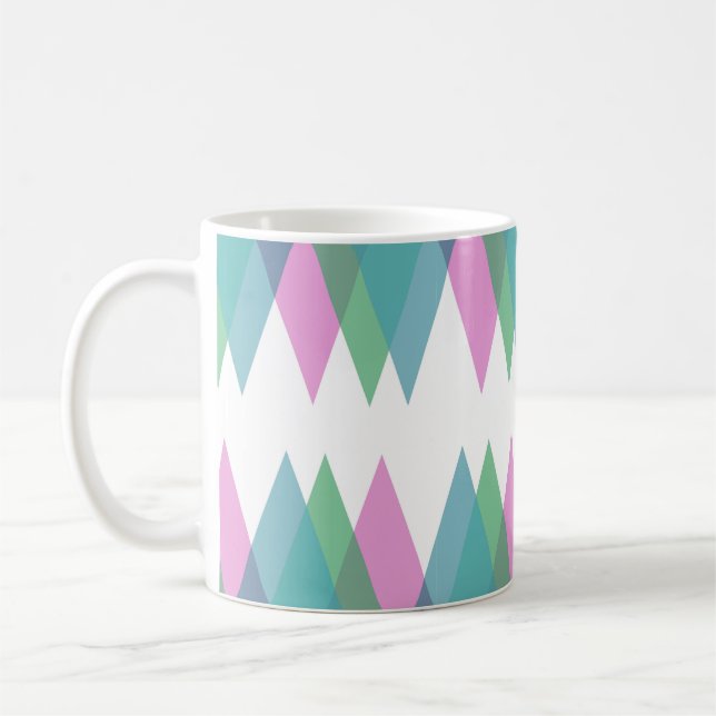 Mug Triangles rose et vert (Gauche)
