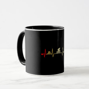 Mug Triathlon Heartbeat Vintage