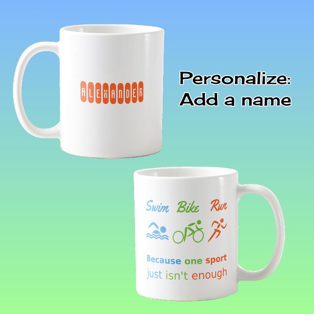 Mug Triathlon nage vélo course devis sports personnali (Créateur téléchargé)