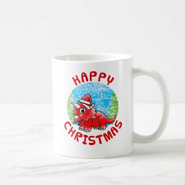 Mug Tricératops Dinosaur Noël Enfants Amusants (Droite)