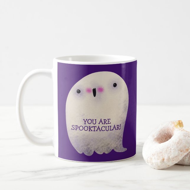 Mug Trick de déco d'Halloween ou traiter un joli fantô (Avec donut)