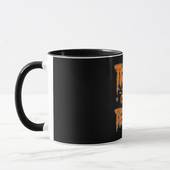 Mug Trick Ou Enseigner Drôle Facile Halloween Enseigna (Gauche)