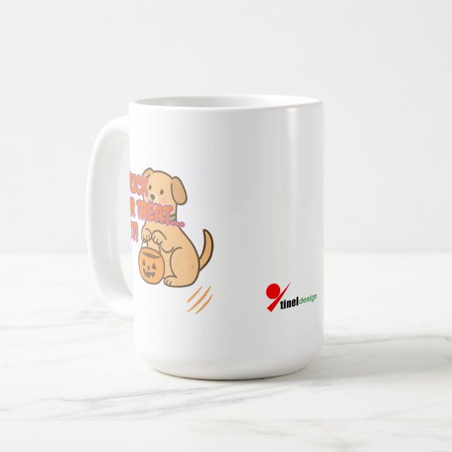 Mug Trick ou Treat... Asseyez-vous ! Drôle Halloween C (Devant gauche)