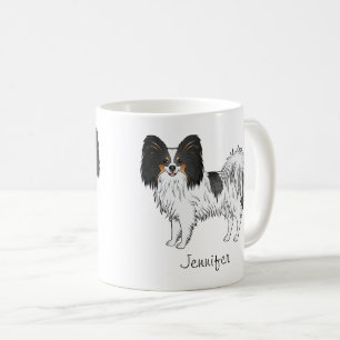 Mug Tricolore Papillon Cute Dog Avec Nom Personnalisé