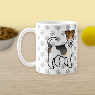 Mug Tricolore Wire Fox Terrier mignon Dessin Cartograp