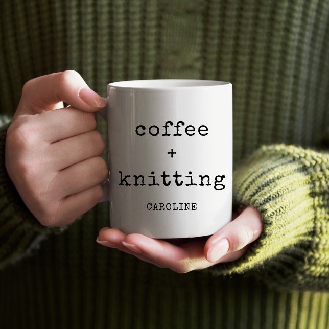 Mug Tricot de café personnalisé - Knitter de texte mod (Créateur téléchargé)