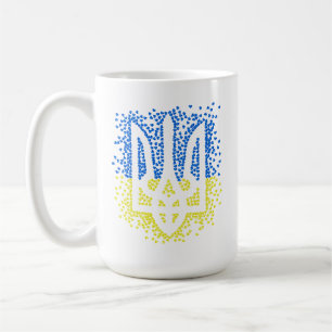 Mug Trident de l'emblème ukrainien tryzub dispersant l