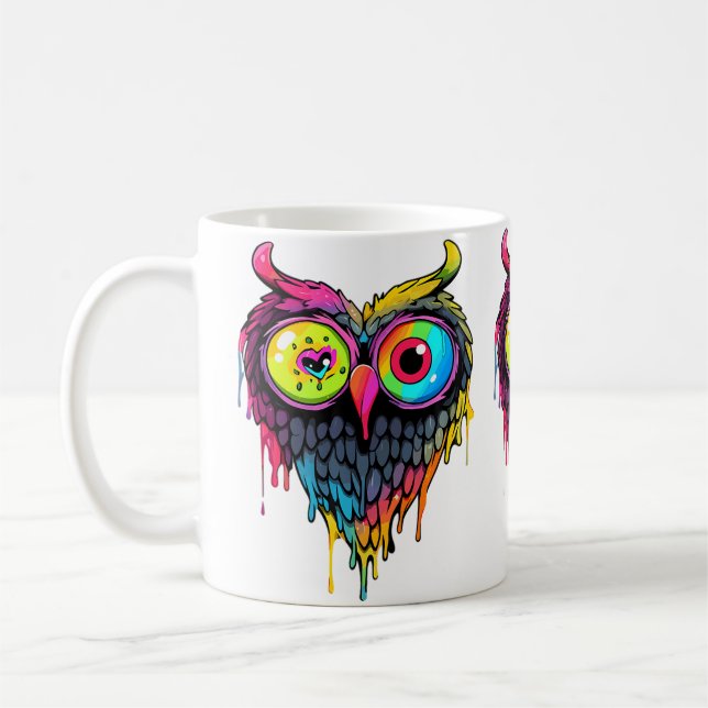 Mug Triippy Party Edm Owl Music Lover (Gauche)