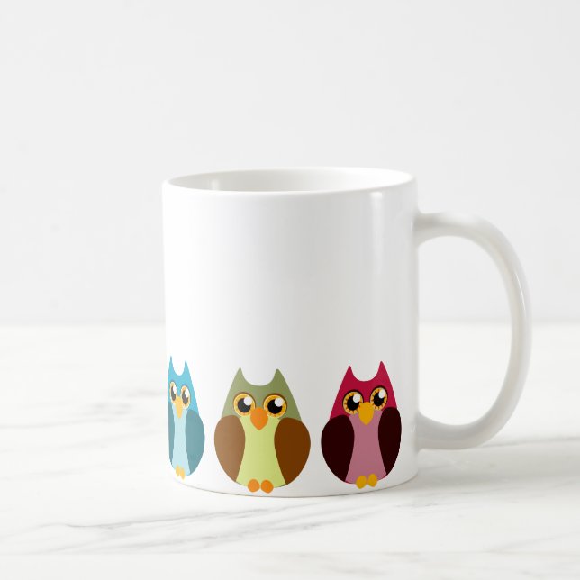 Mug Trio coloré de hibou (Droite)