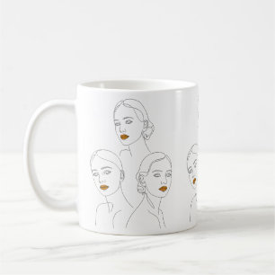 Mug Trio d'art en ligne féminin élégant, féminin minim