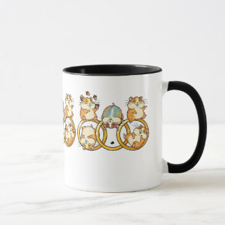 Mug Trio de hamsters mignons sur des anneaux - Art de
